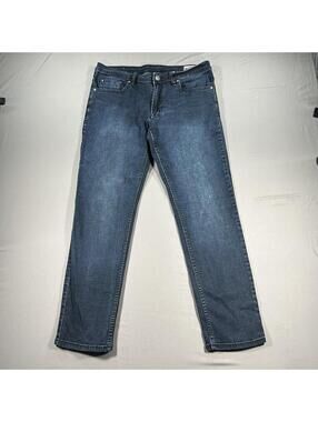 Buffalo David Bitton Jackson X Jeans Men 34x32 Blue Denim Straight Stretch Faded